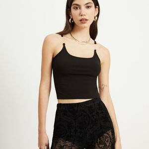 Commense Medium Transparent Strap Crop Tank Top